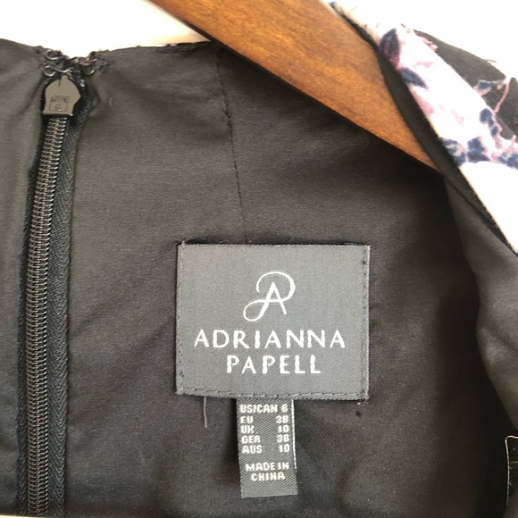 ADRIANNA PAPELL Floral Sheath Formal Tank Sleeveless Midi Dress Blue - Picture 6 of 12